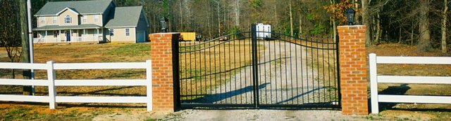 Brick Entry Way with Aluminum Gate