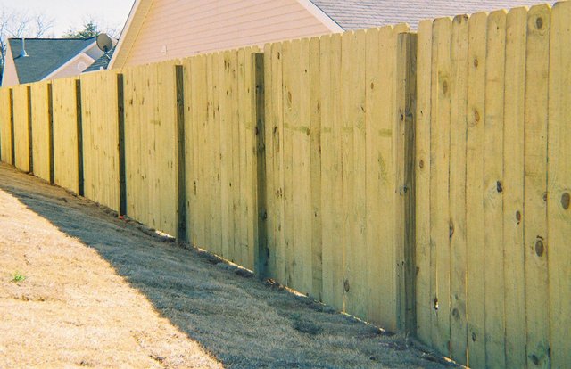 Straight Top Privacy Fence with Exposed Posts
