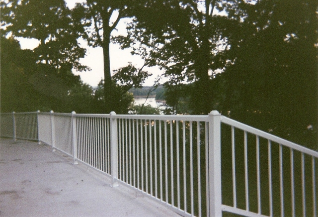 white aluminum handrails